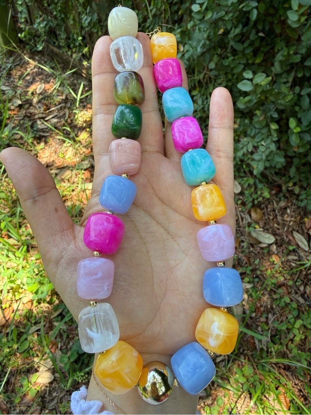 Multicolor Chunky Bead
Necklace - Colorful Statement
Jewelry - Picture 3 of 3